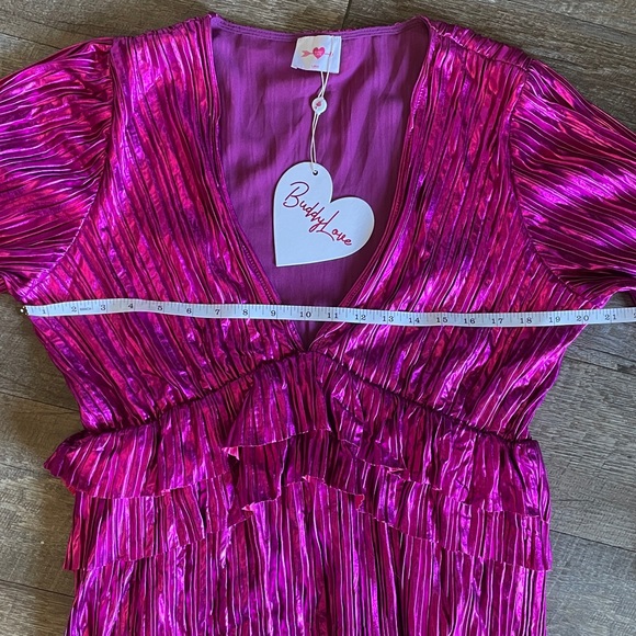 NWT Buddy Love Evie Metallic Long Sleeve Maxi Dress - Picture 9 of 9